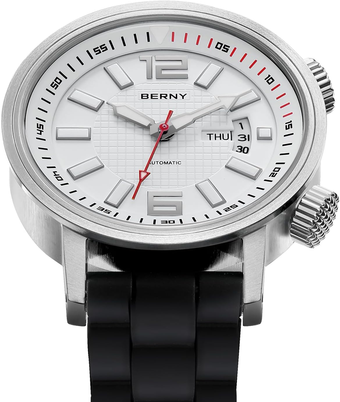 Thumbnail 2 de BERNY automatische mechanische Taucheruhr für Herren (Miyota 8205, 20 ATM, Saphirglas, Silikonarmband)