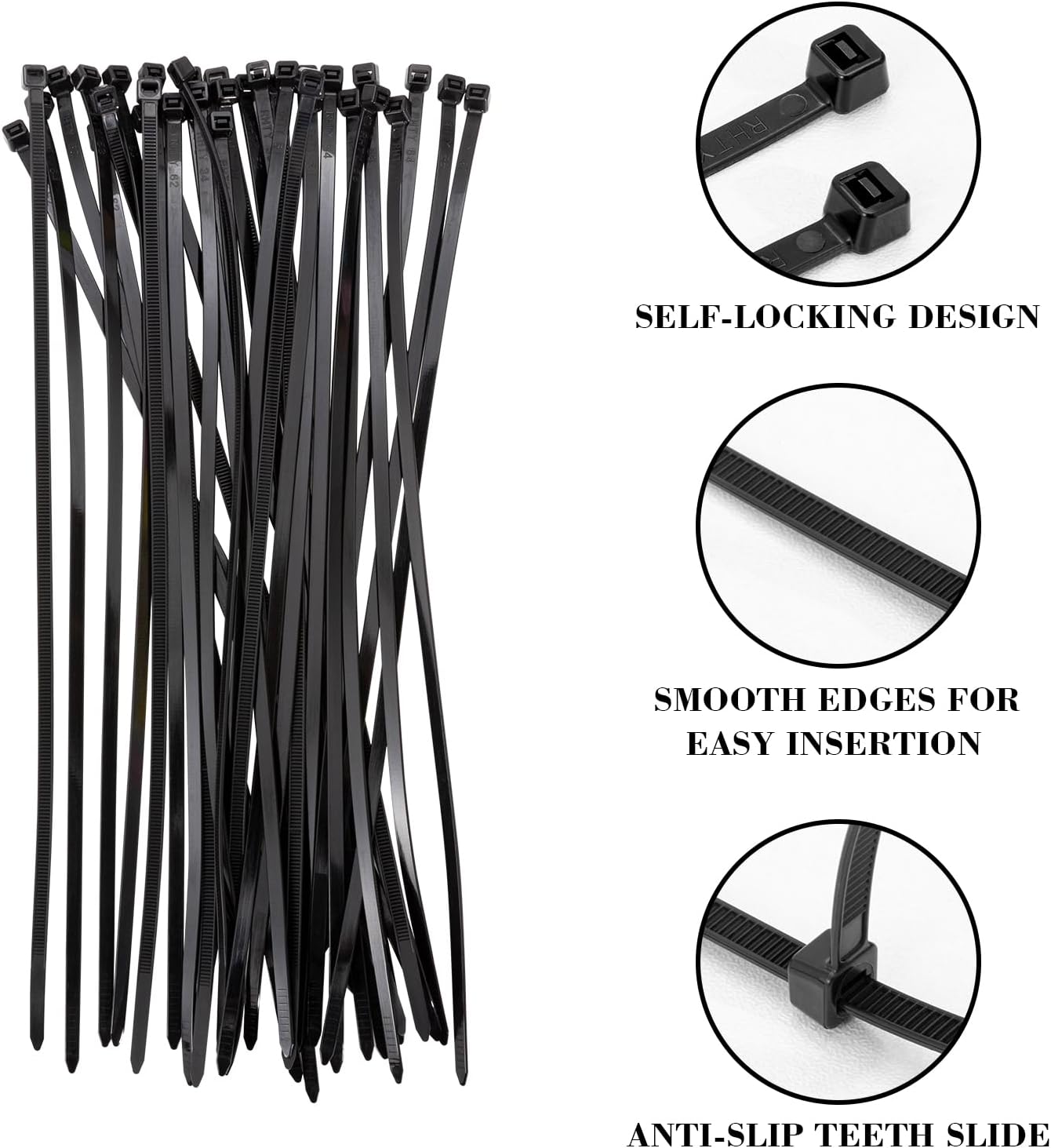 Thumbnail 4 de JelKen 250 Pack Cable Ties 300mm