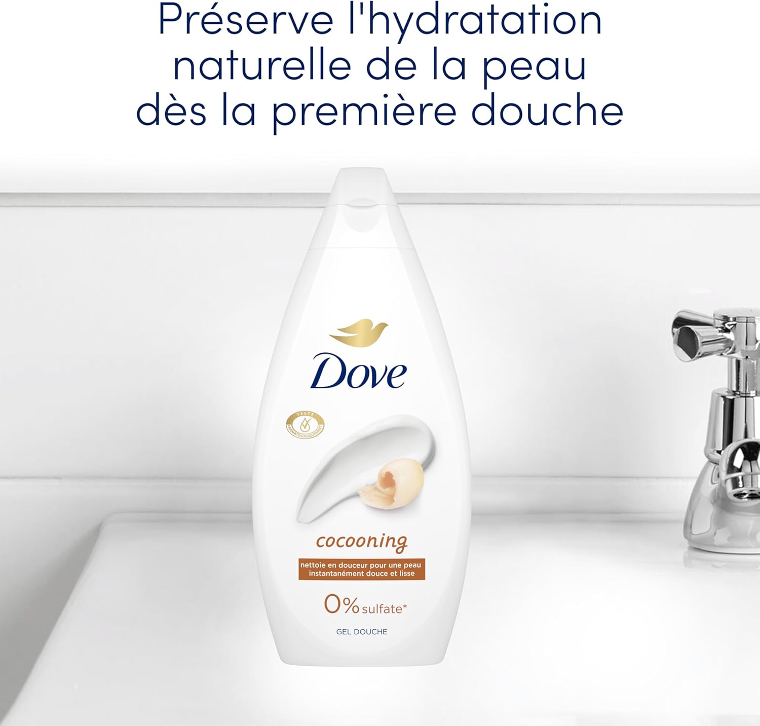 Thumbnail 3 de Dove Essentiel Cocooning – gel douche nettoie en douceur et adoucit la peau (lot promo 2x450 ml)