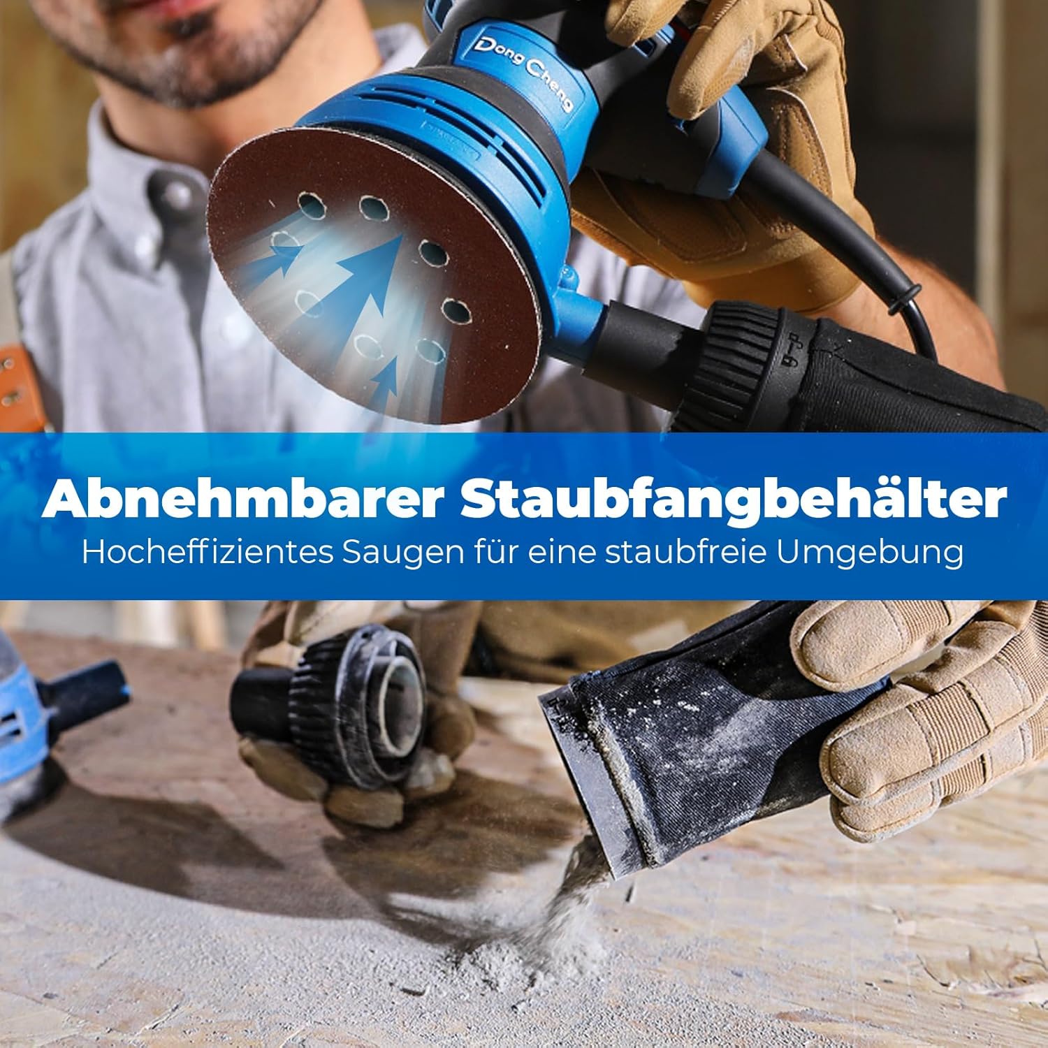 Thumbnail 5 de DongCheng Exzenterschleifer 300W (125 mm) mit 6 Geschwindigkeiten und Staubfangbehälter