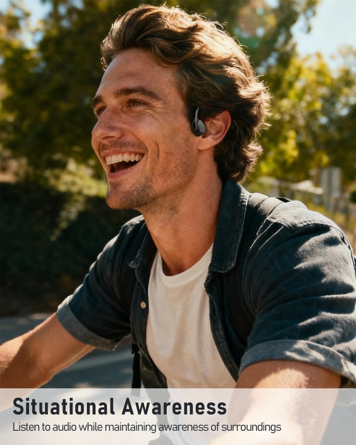 Thumbnail 3 de ANSTEN Open-Ear Headset mit Kabel (3,5-mm/USB) und Mikrofon für PC & Telefon