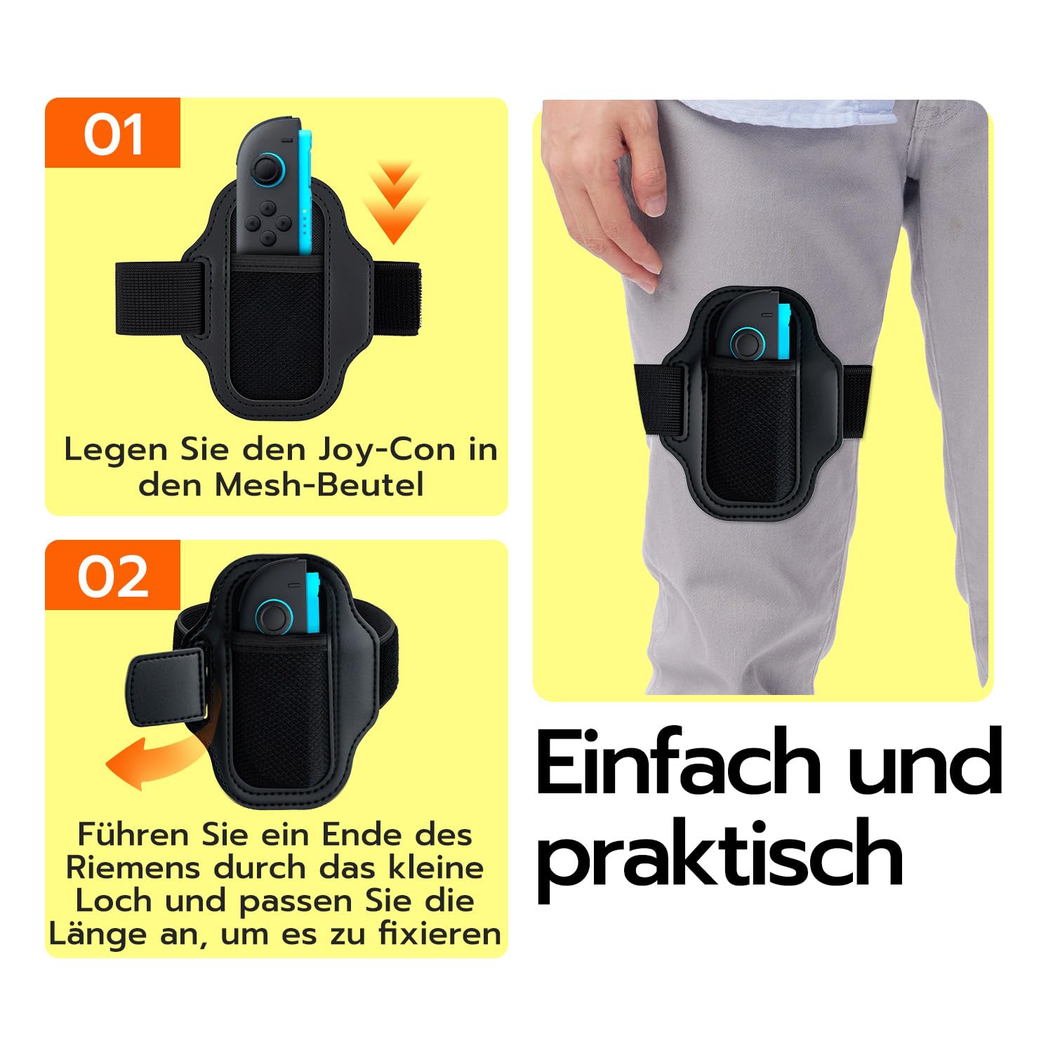 Detalle de Wigearss 2 Stück Verstellbarer Sport-Beinriemen für Nintendo Switch Joy-Con