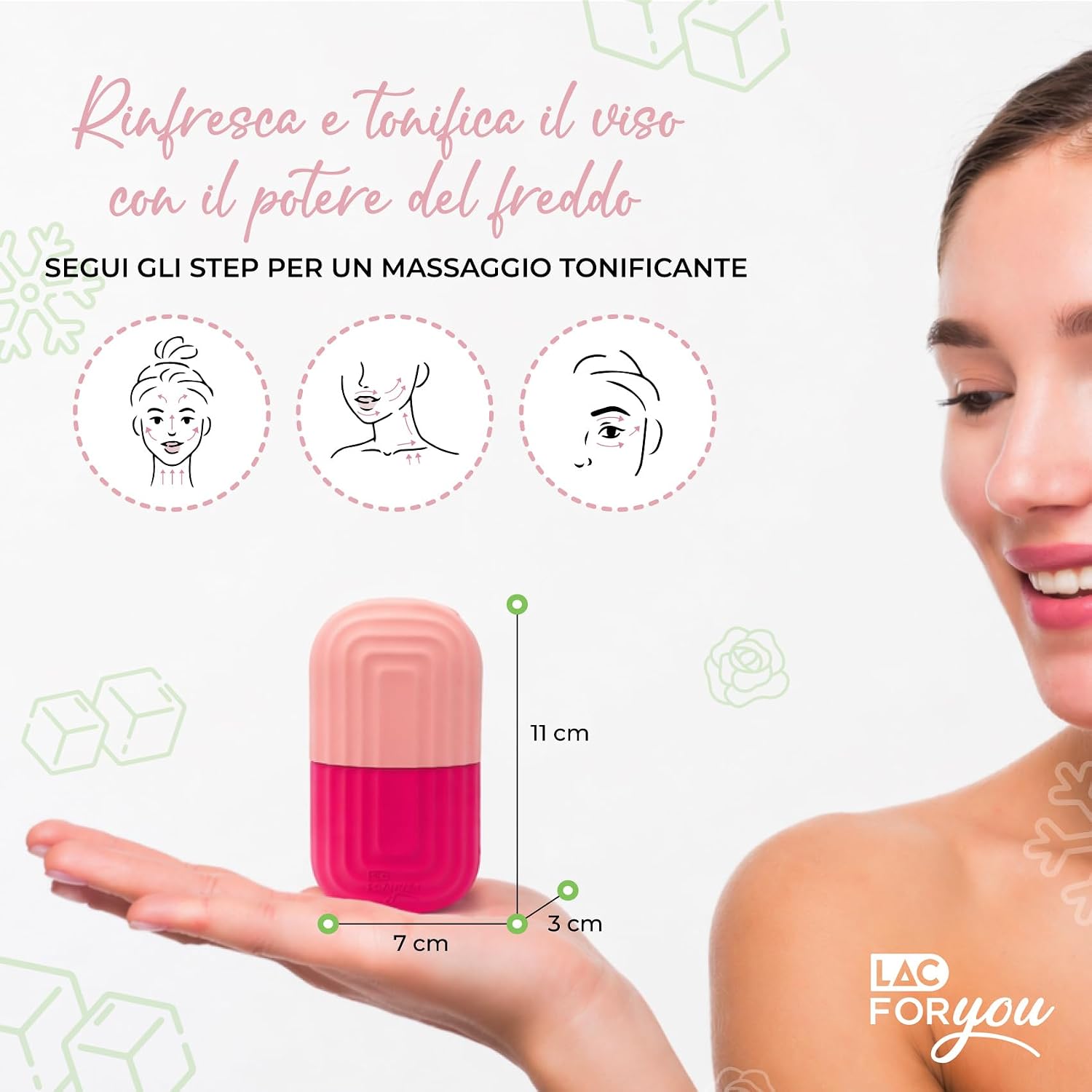 Thumbnail 4 de LAC FOR YOU Ice Roller Viso – Rullo Ghiaccio per ridurre il gonfiore, restringere i pori e illuminare la pelle