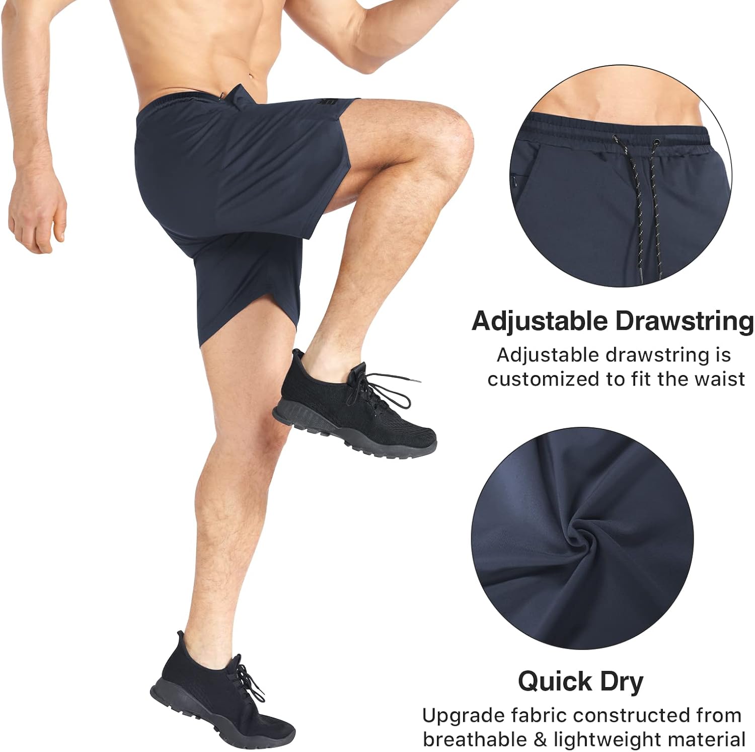 Detalle 1 de Men’s gym shorts with quick dry, 5 inch