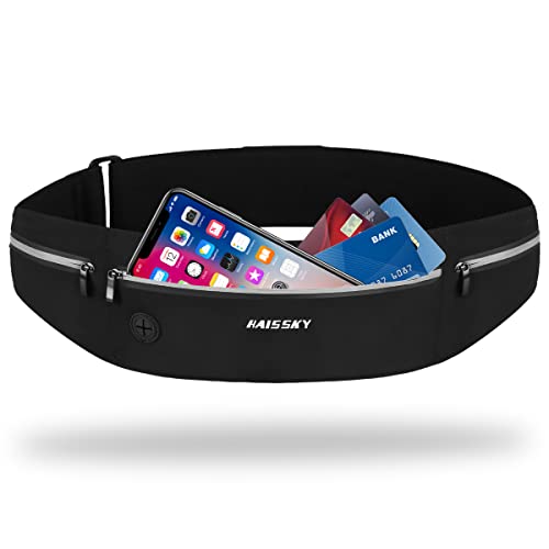 Detalle de HAISSKY Ceinture de Course Déperlant Léger, 3 Poches Zippées Ajustable 6,9