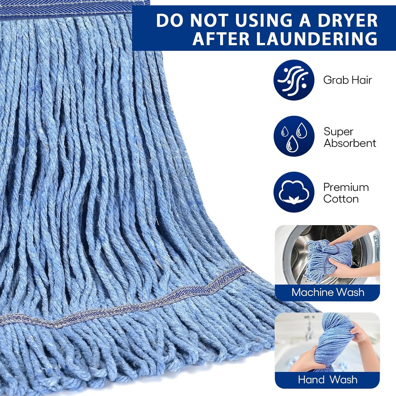 Thumbnail 1 de Matthew Cleaning Heavy Duty Mop Head Replacement (Pack of 6) by L Luke Supply