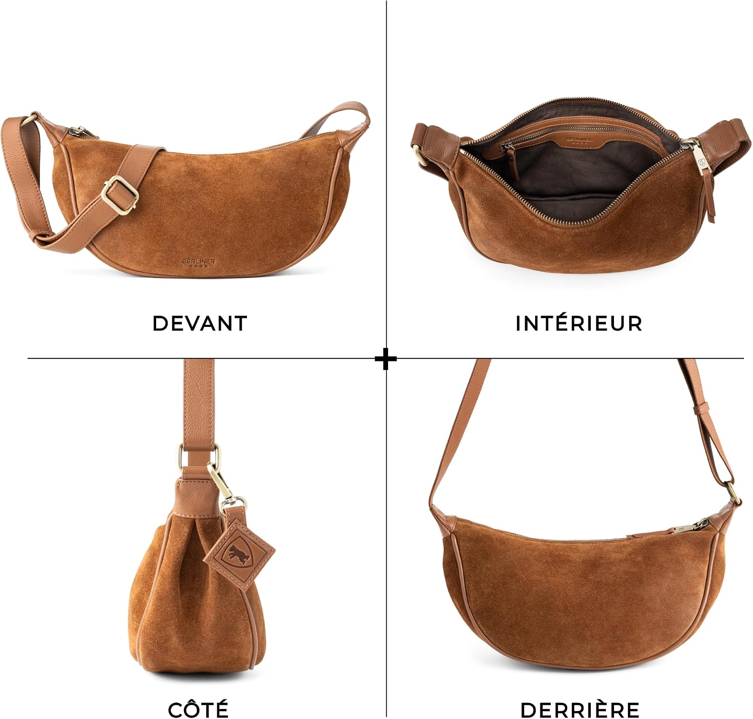 Detalle de Berliner Bags Sac à main porté épaule femme Luna en suède