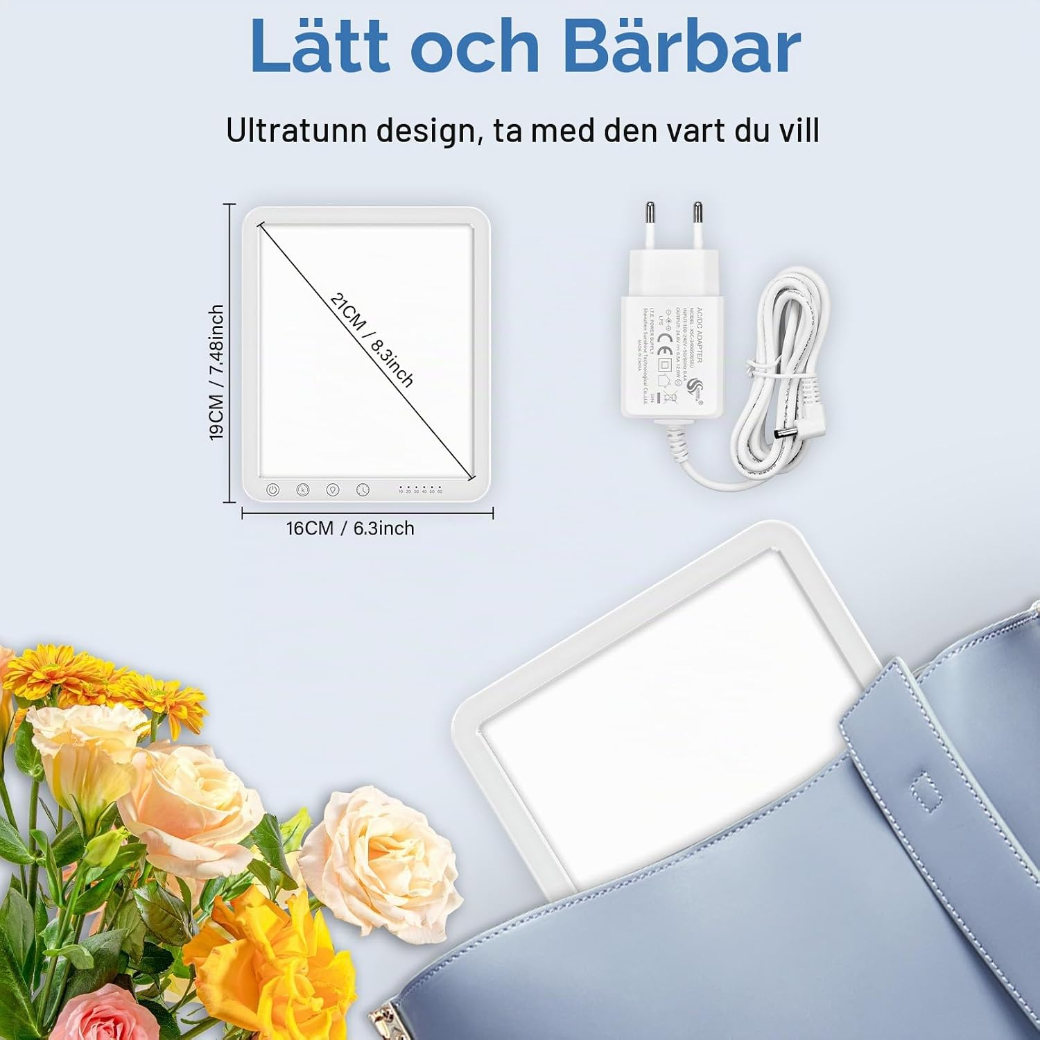 Detalle 2 de OHFAMO ljusterapilampa med 10 000 lux, tre färgtemperaturer och timer