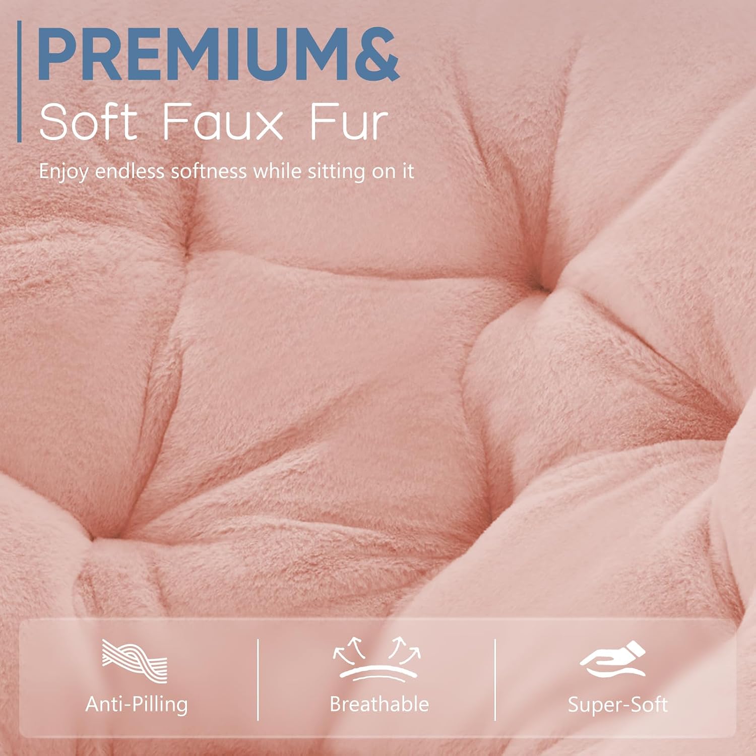 Detalle 2 de DUMOS Faux Fur Saucer Chair, Pink