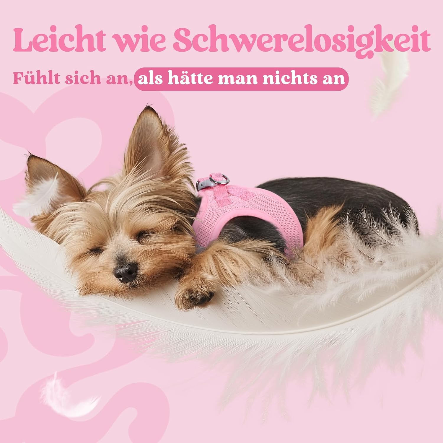 Detalle 2 de rabbitgoo Hundegeschirr für kleine Hunde (Step-in), weiches Mesh, reflektierend – Rosa, Größe XS