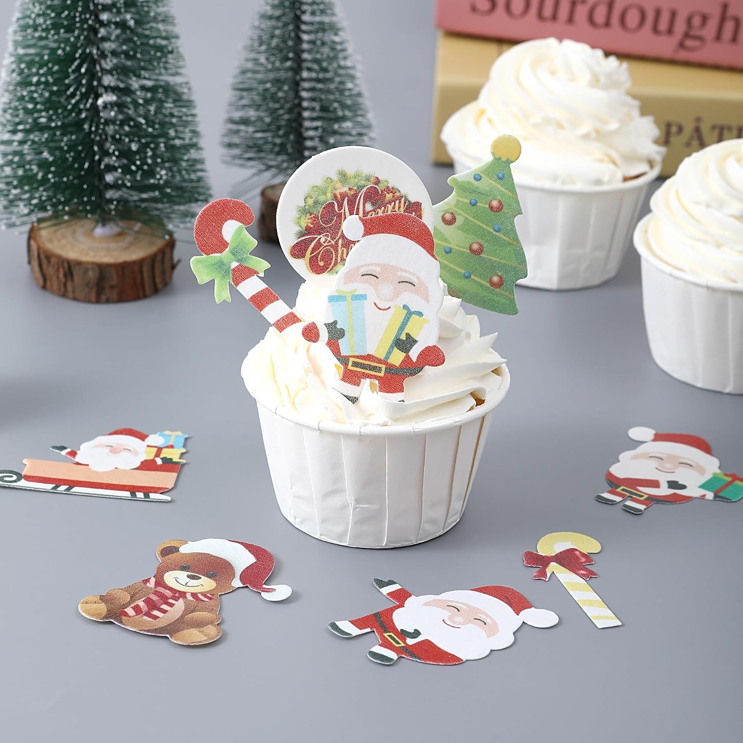 Detalle de YOcity Edible Christmas Cake Decorations, Wafer Paper