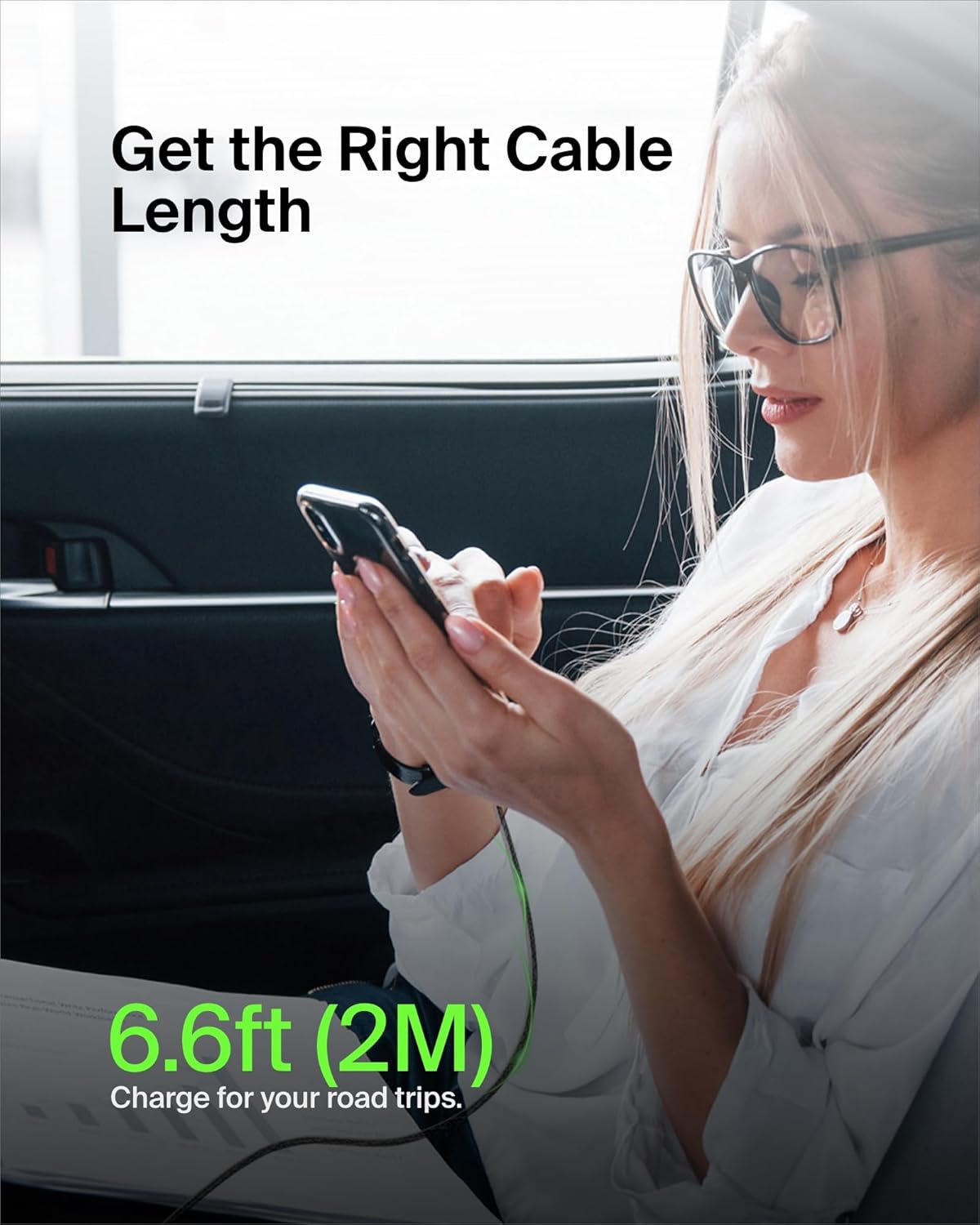 Thumbnail 6 de Belkin USB-A to USB-C Cable (6.6ft) with 15W charging – braided, flexible Type-C lead for iPhone, Galaxy, Pixel and more