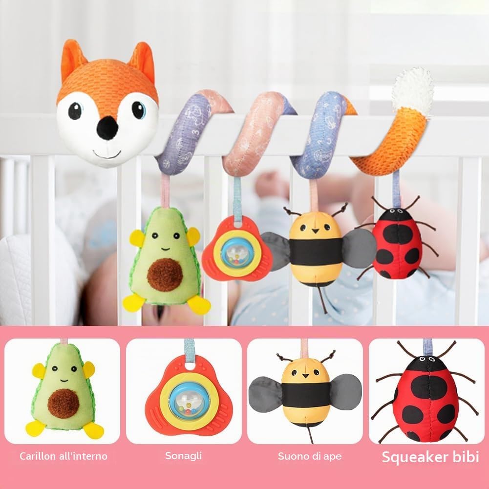Thumbnail 4 de Vicloon Giocattolo a Spirale per Passeggino Neonato – Peluche a spirale, volpe arancione