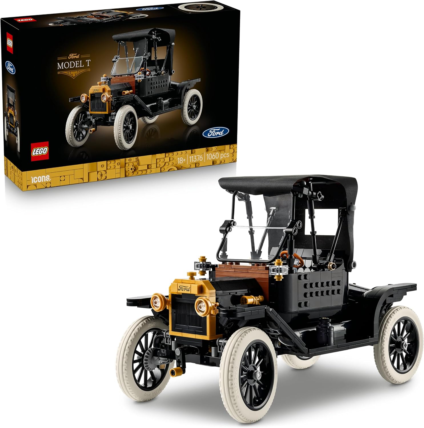 Detalle de LEGO Icons Ford Model T – Retro Auto Modellbau für Erwachsene (11376)