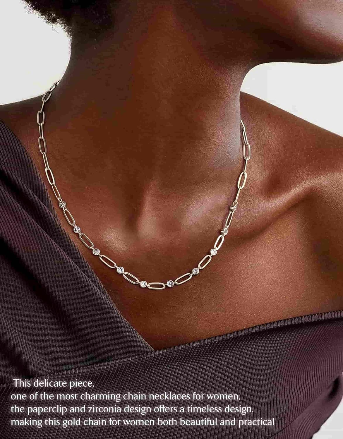 Detalle de BodyBonita Paperclip Collar Chain Trendy 16 Inch