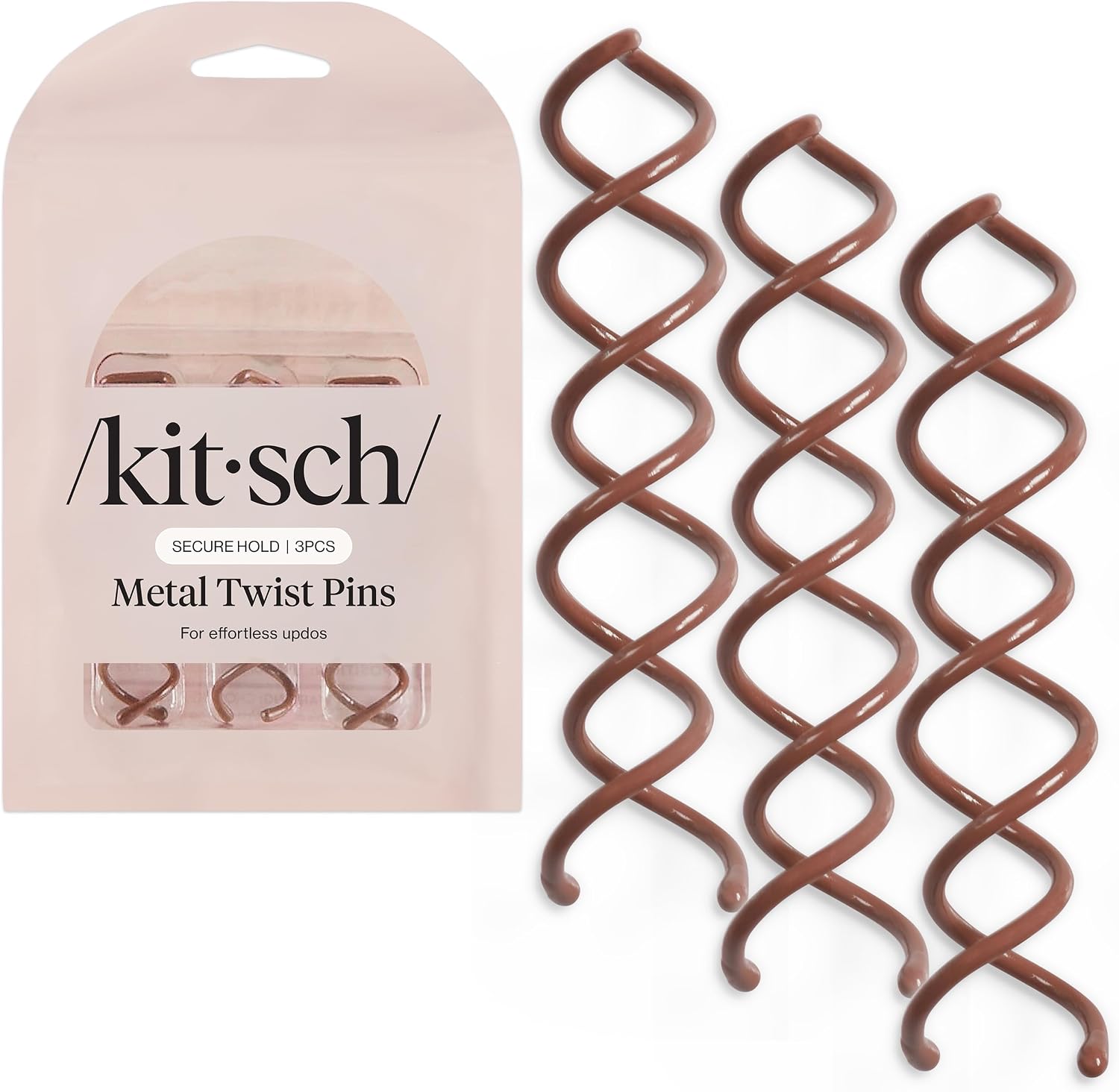 Detalle de Kitsch Spiral Hair Pins, Brown