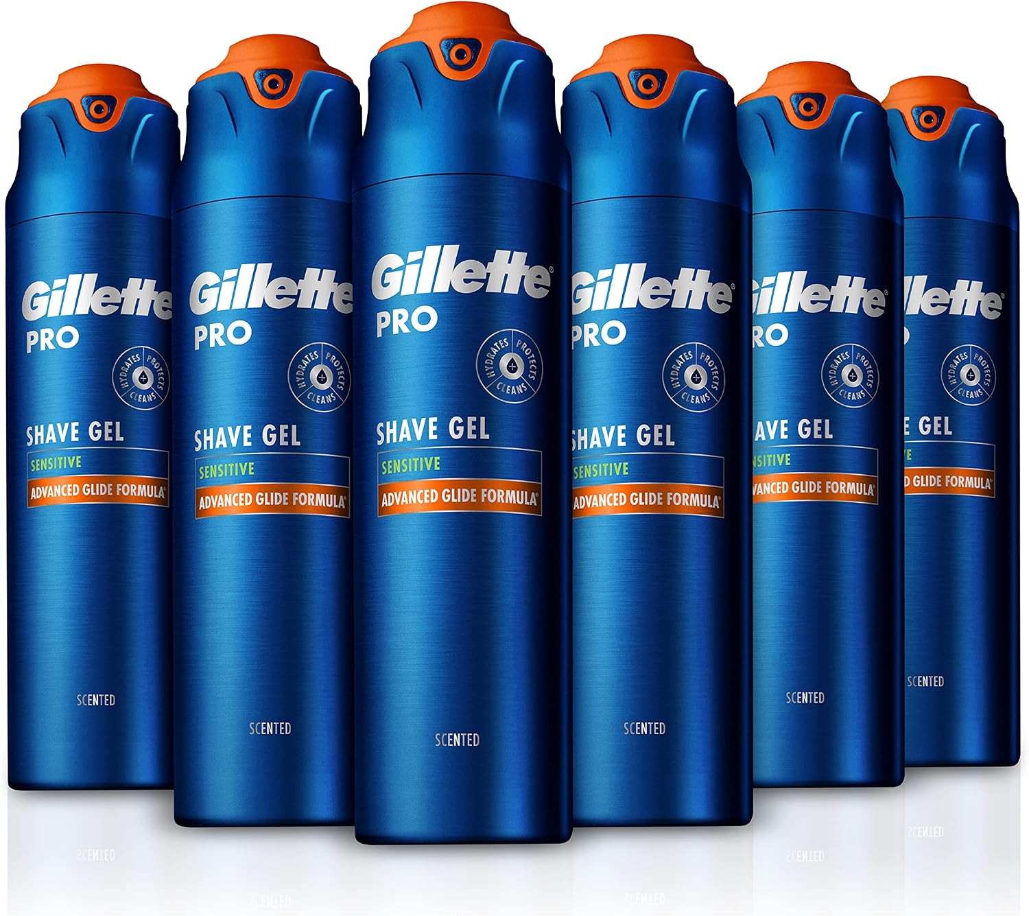 Detalle de Gillette Pro scheergel voor de gevoelige huid, 6 x 200 ml