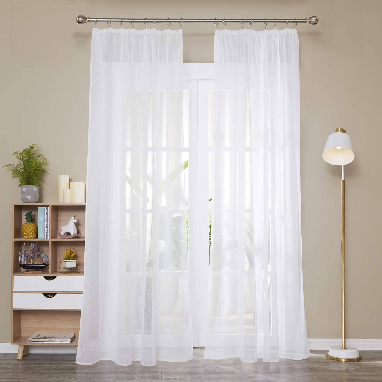 Thumbnail 3 de Deconovo Cortinas Translucidas Decorativas 2p 140x145cm Blanco 🏠