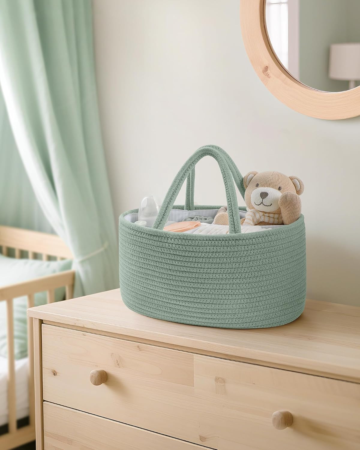 Thumbnail 4 de Maliton Nappy Caddy: Cotton Rope Baby Diaper Organiser with Detachable Compartments