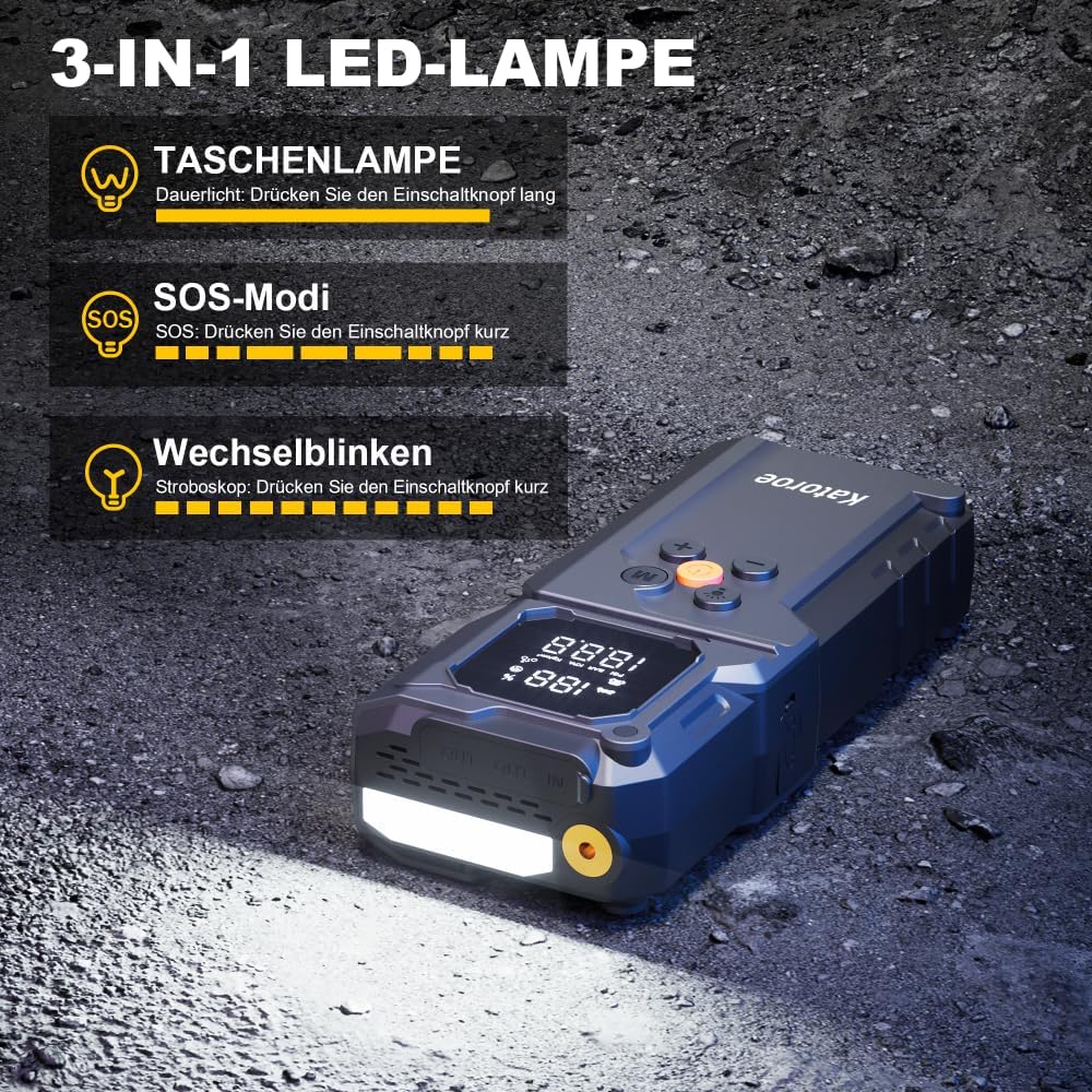 Detalle 1 de KATOROE Starthilfe Powerbank für Pkw 4000A