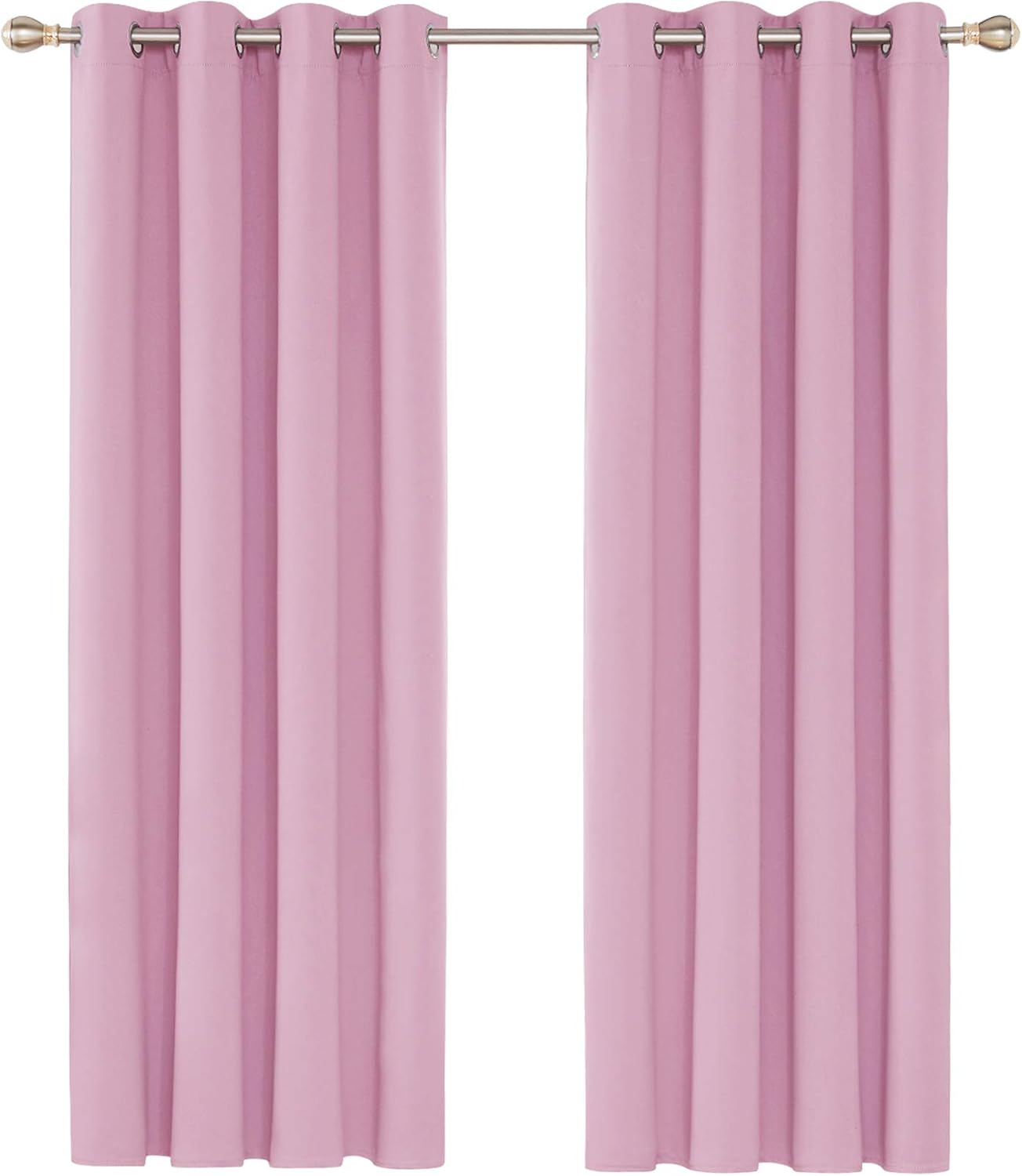 Detalle de Deconovo Eyelet Thermal Blackout Curtains (52" x 84") – Pink, 1 Pair