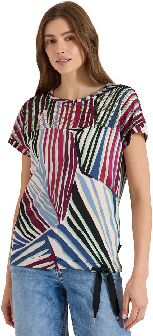 Detalle de Cecil 3229911 Maglietta con Inserto in Rete Donna – misura M EU