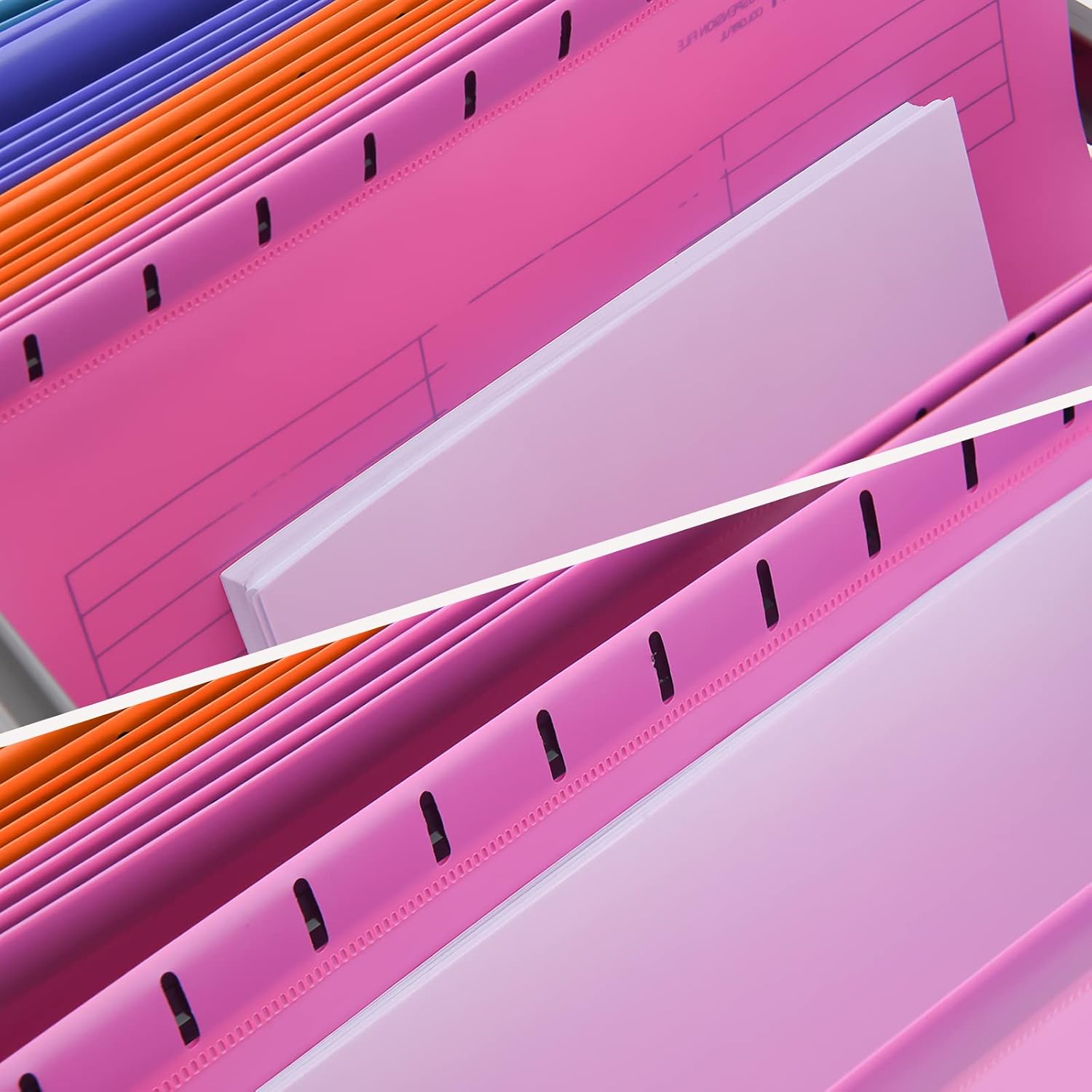 Thumbnail 6 de Hiziwimi 24Pcs A4 Suspension Files – Colour‑coded PP Filing System for 34.8cm wide File Holders