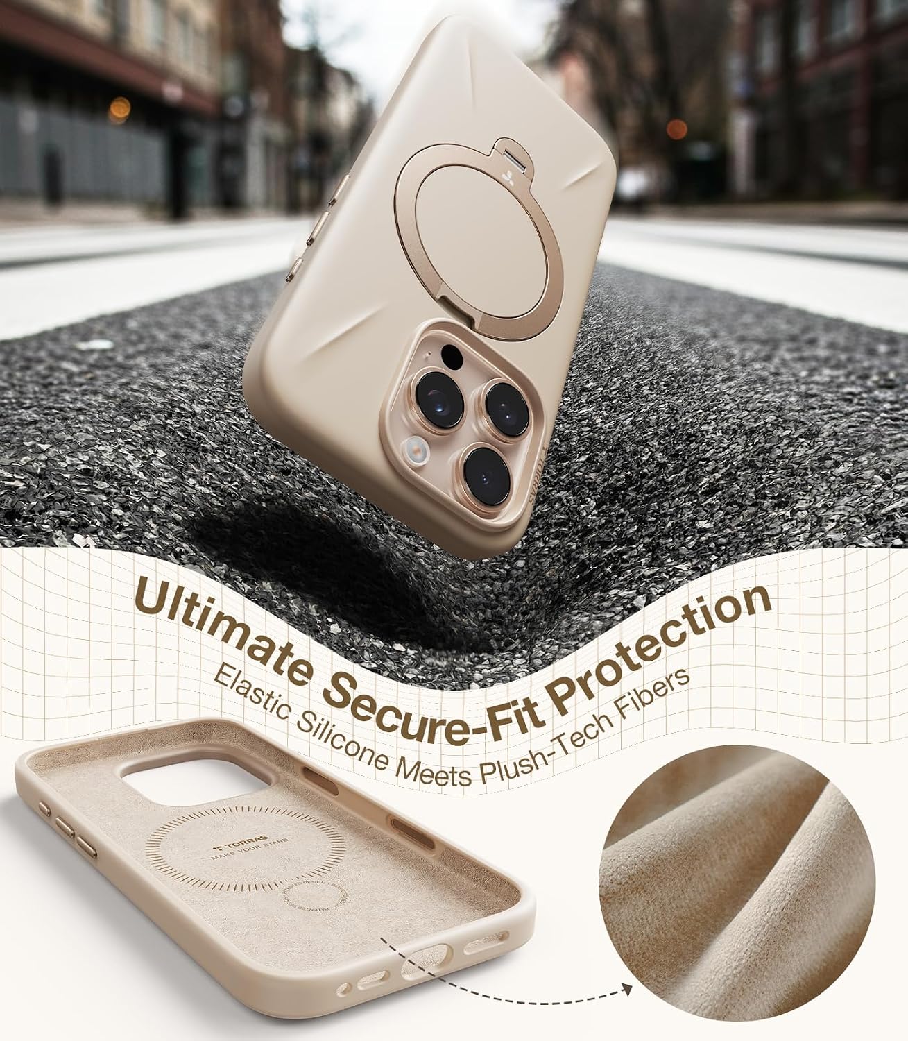 Thumbnail 5 de TORRAS Ostand Q3 Silicone Case for iPhone 16 Pro Max 6.9