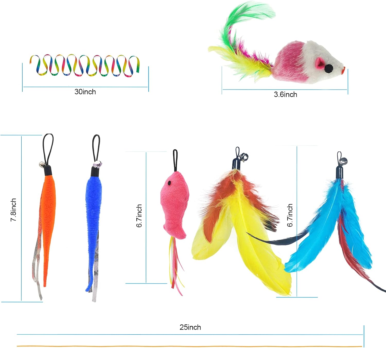 Detalle de ZPH Interactive Cat Wand Toy Set with Retractable Wands and Teaser Refills