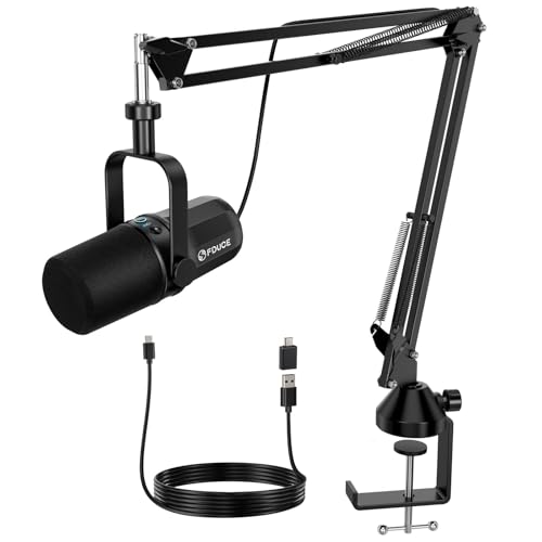 Detalle de FDUCE SL40+ – Dynamisches Podcast-Mikrofon mit USB/XLR, Galgenständer und Kopfhörer-Ausgang