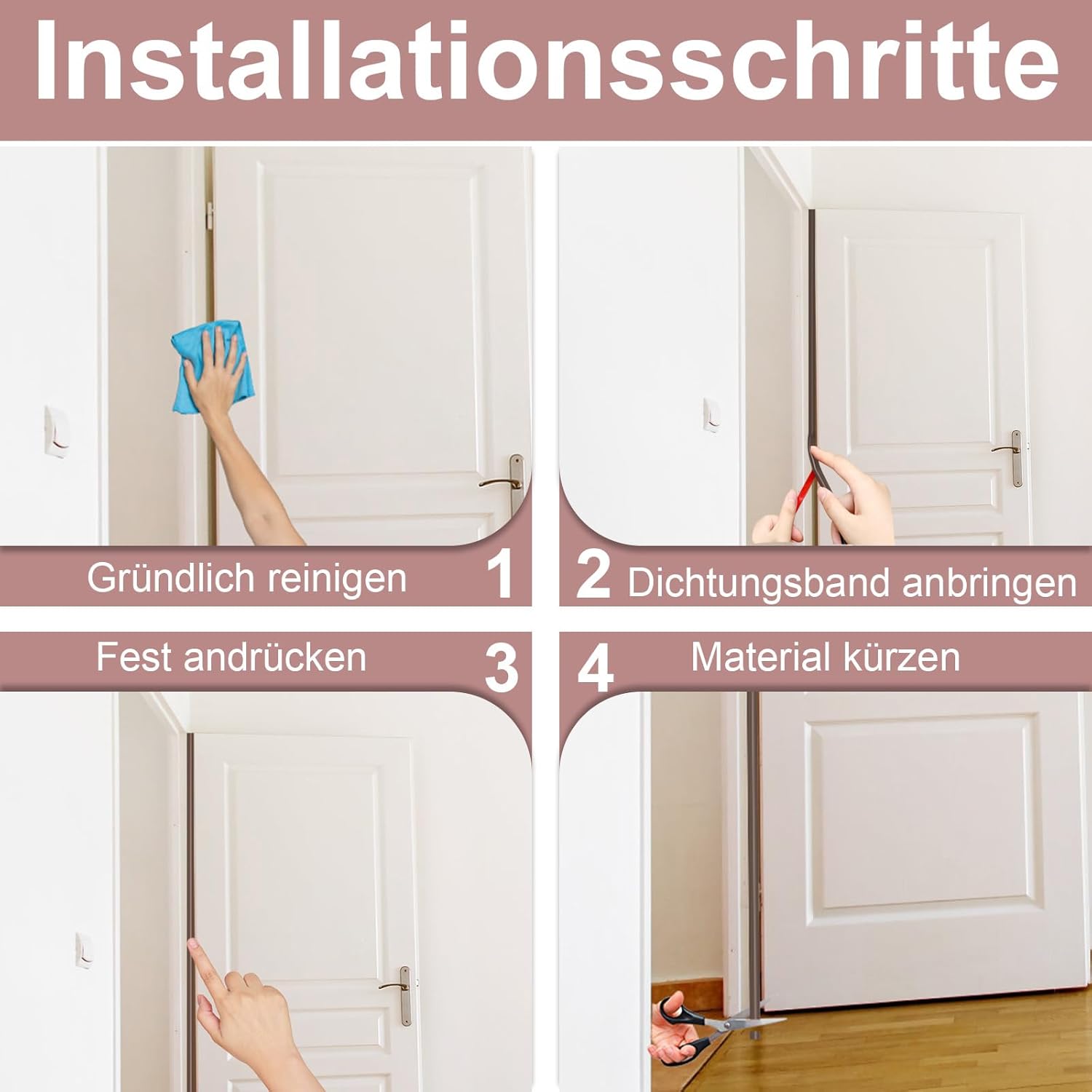 Thumbnail 6 de Selbstklebende Türdichtung Gummidichtung für Fenster & Türen – Zugluftstopper von Hzetuu
