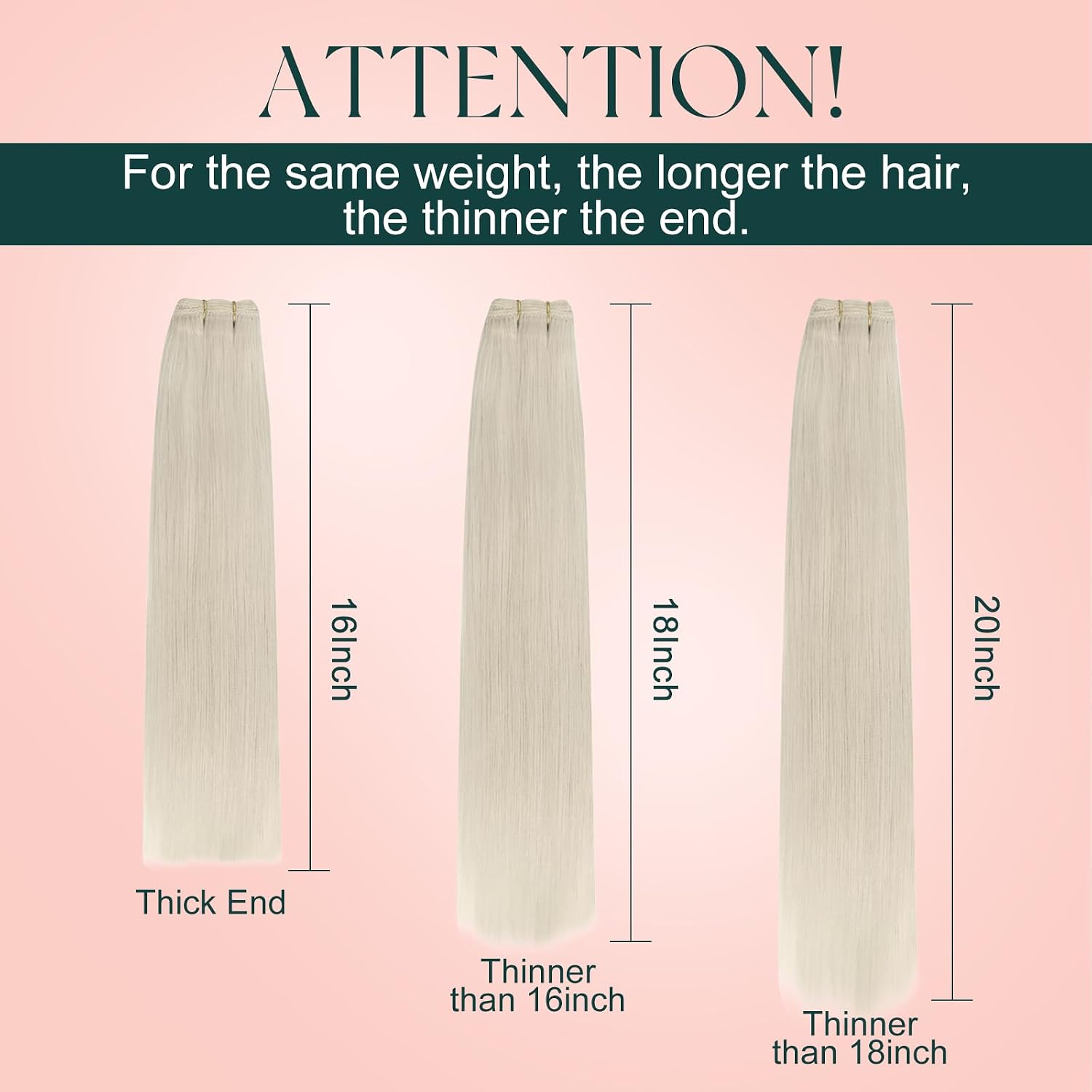 Thumbnail 6 de Easyouth Blonde Weft Hair Extensions (Real Human Hair) – 14 inch 70g double wefts
