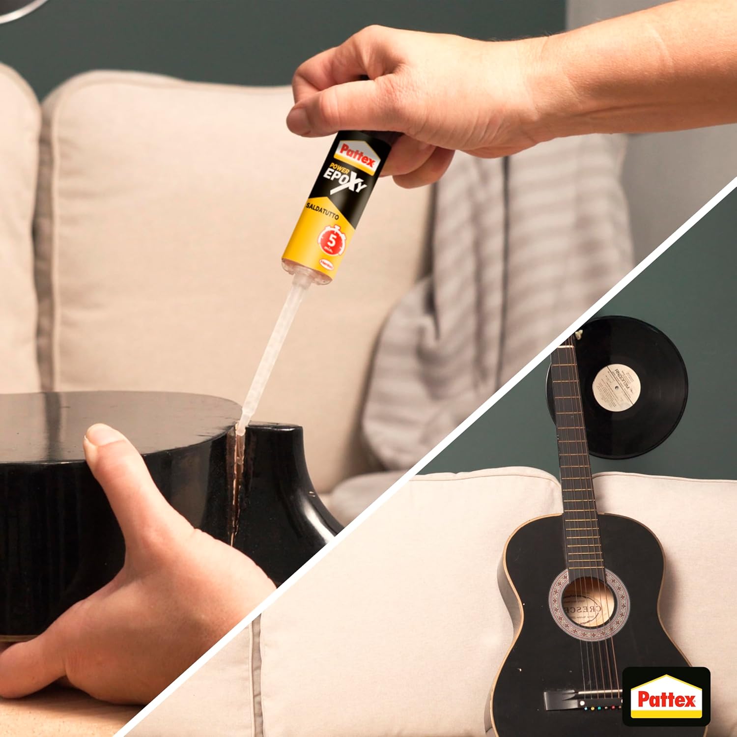 Thumbnail 5 de Pattex Power Epoxy Saldatutto Mix 5 minuti: colla epossidica bicomponente trasparente, 12 g