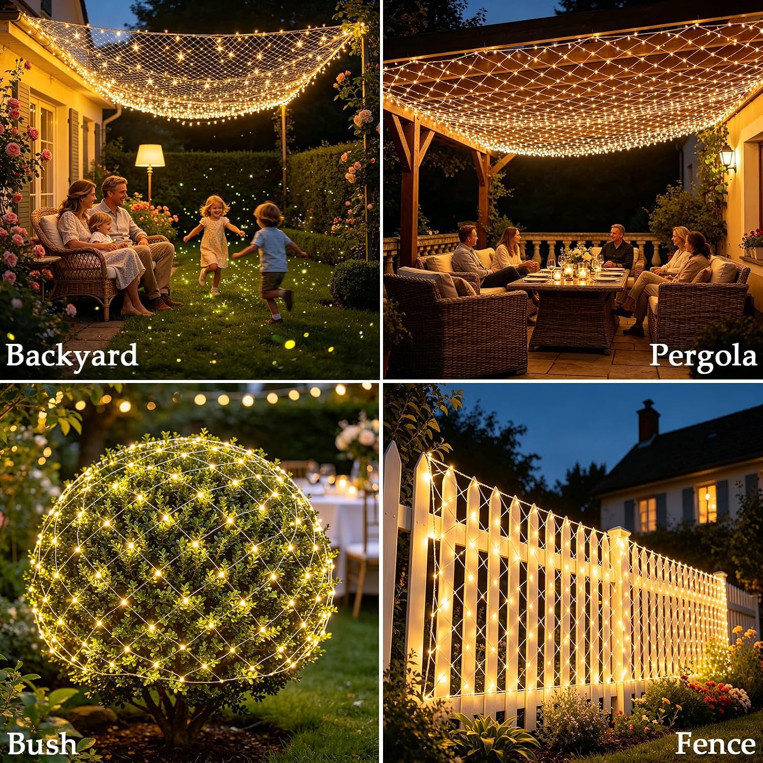 Detalle 2 de Dekofun Rete Tenda Luminosa Esterno 3x2M 200 LED: luci decorative per balconi e giardini