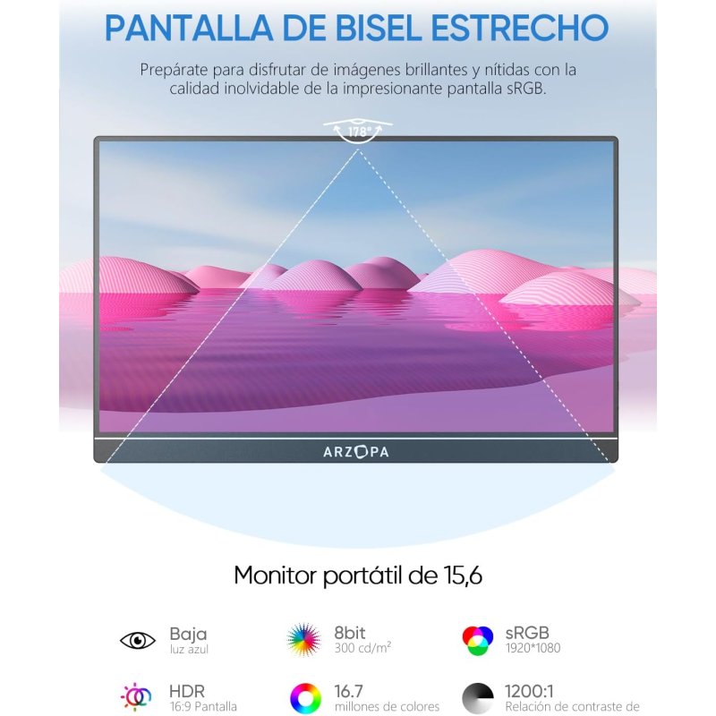 Thumbnail 1 de Arzopa A1 Monitor 15.6" LED IPS FullHD USB-C 🌟