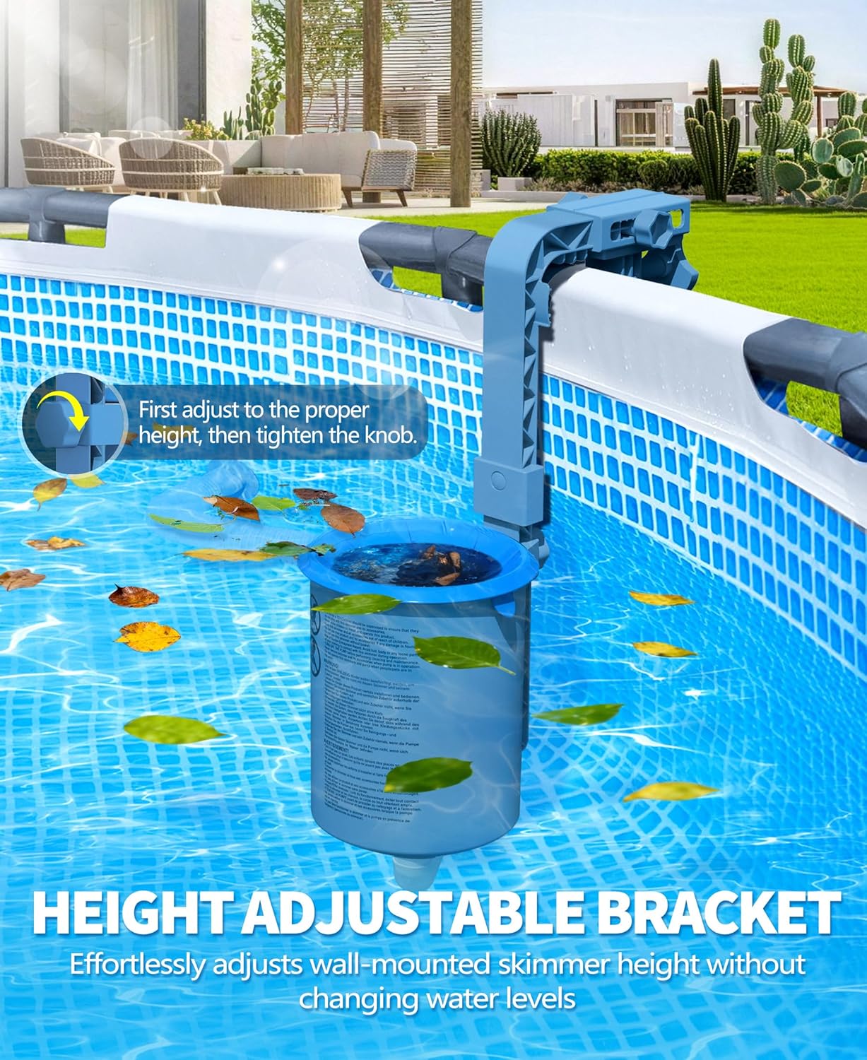 Thumbnail 2 de LanOcean Oberflächenskimmer Pool – höhenverstellbares Skimmer-Set, Einhängeskimmer Ø18 cm mit herausnehmbarem Filterkorb