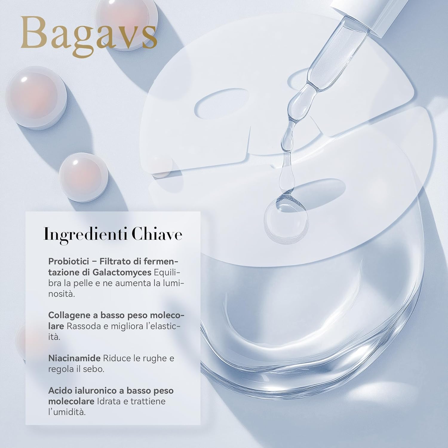 Detalle de Bagavs Maschera viso al collagene 4 confezioni