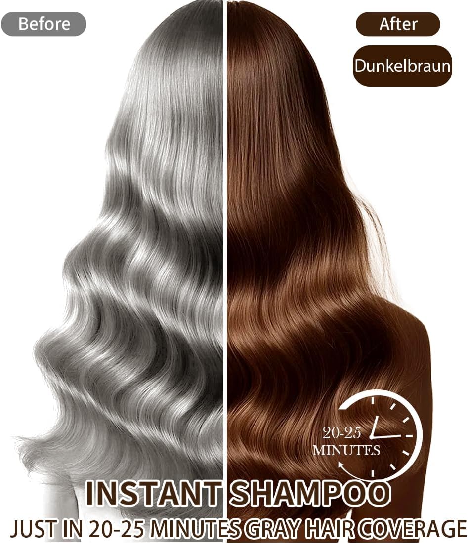 Detalle de Dark Brown Hair Dye Shampoo 3 in 1 – Nero per Capelli Bianchi, 500ML