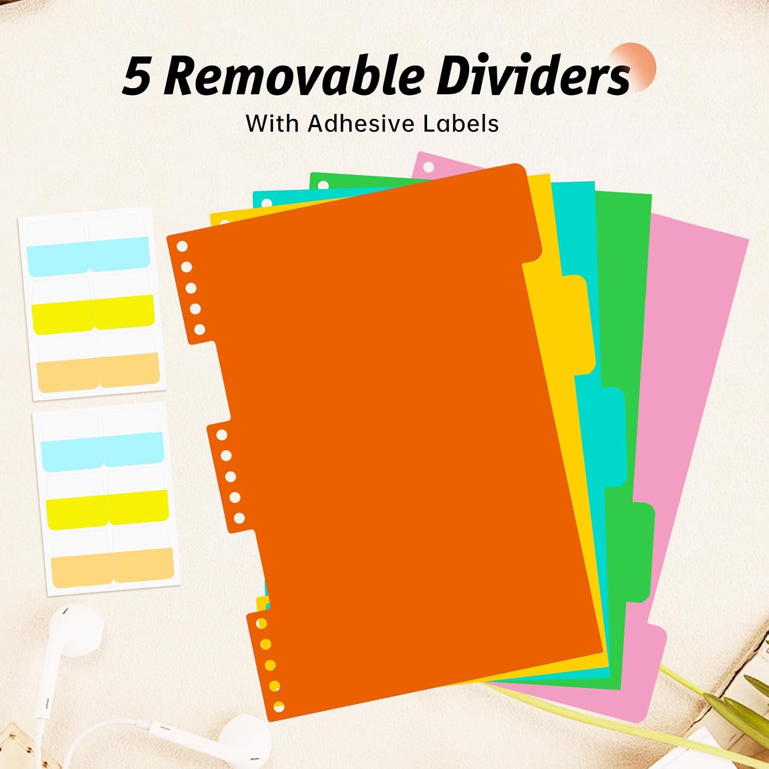 Detalle de ReePlan 360 Pages A4 Spiral Notebook with 5 Subject Dividers