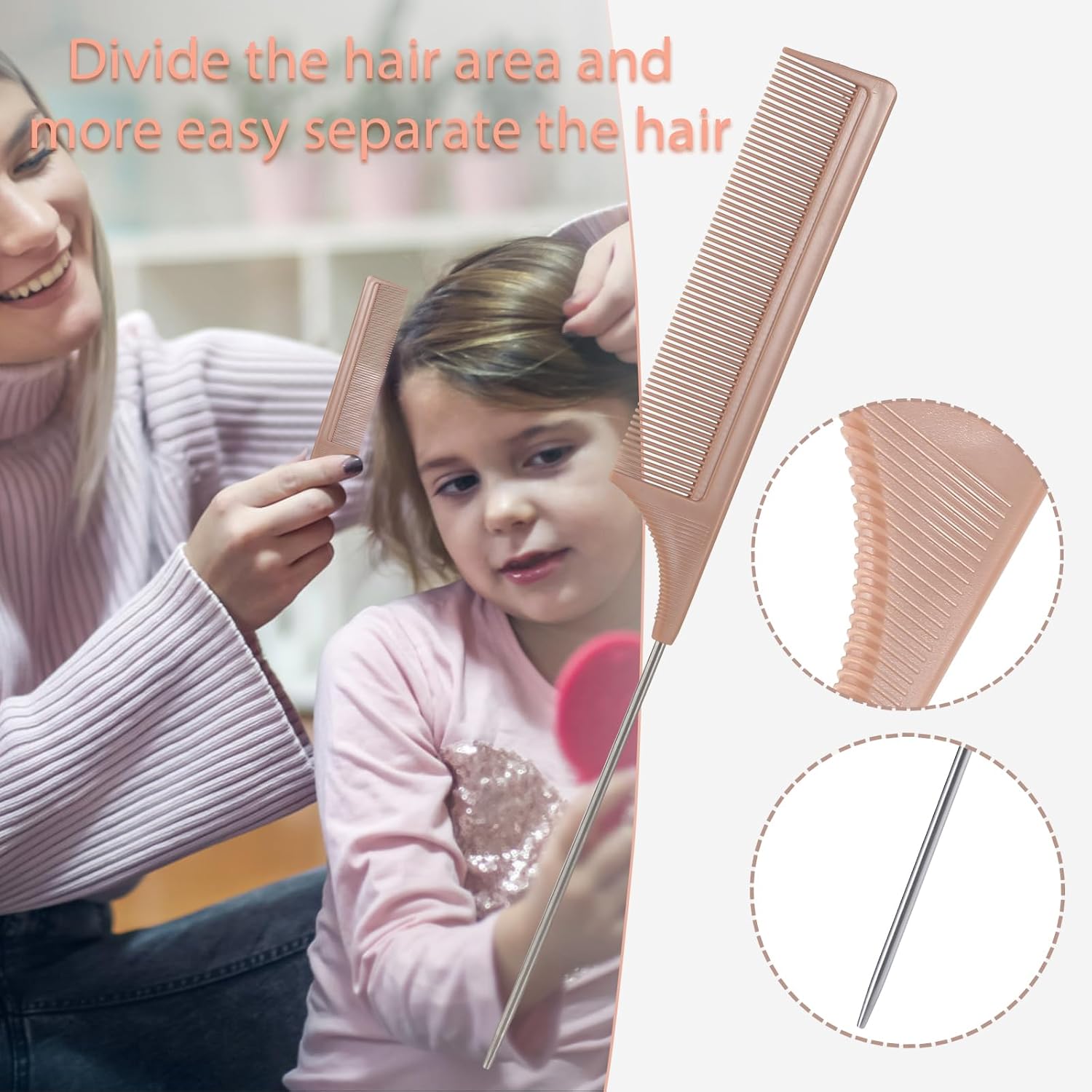 Thumbnail 5 de LORSEX Brosse à cheveux avec flacon pulvérisateur 200 ml – brosse démêlante pour cheveux afro 3a à 4c (Terre cuite)