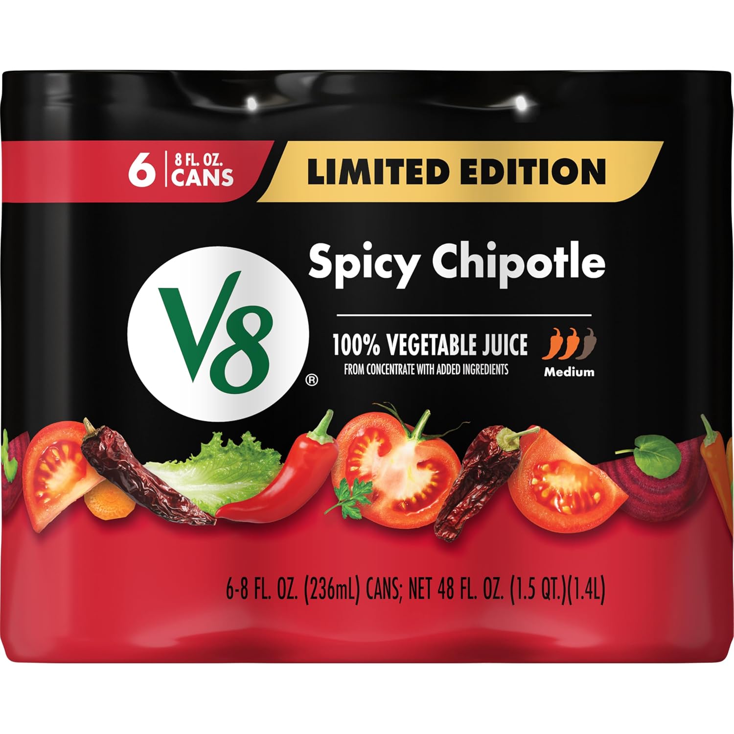 Thumbnail 2 de V8 200000029786 Spicy Chipotle Vegetable Juice, 8 fl oz Cans, 24-Pack
