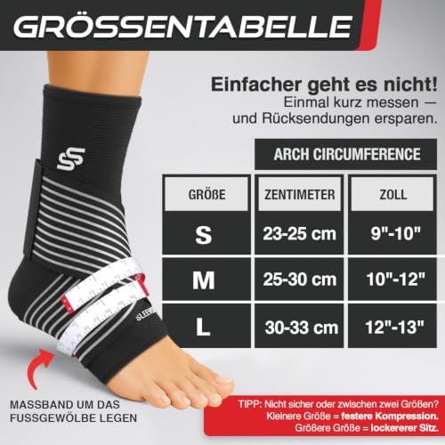 Detalle de Sleeve Stars Sprunggelenkbandage: Knöchelschutz für Sportler (Schwarz) – rechts oder links