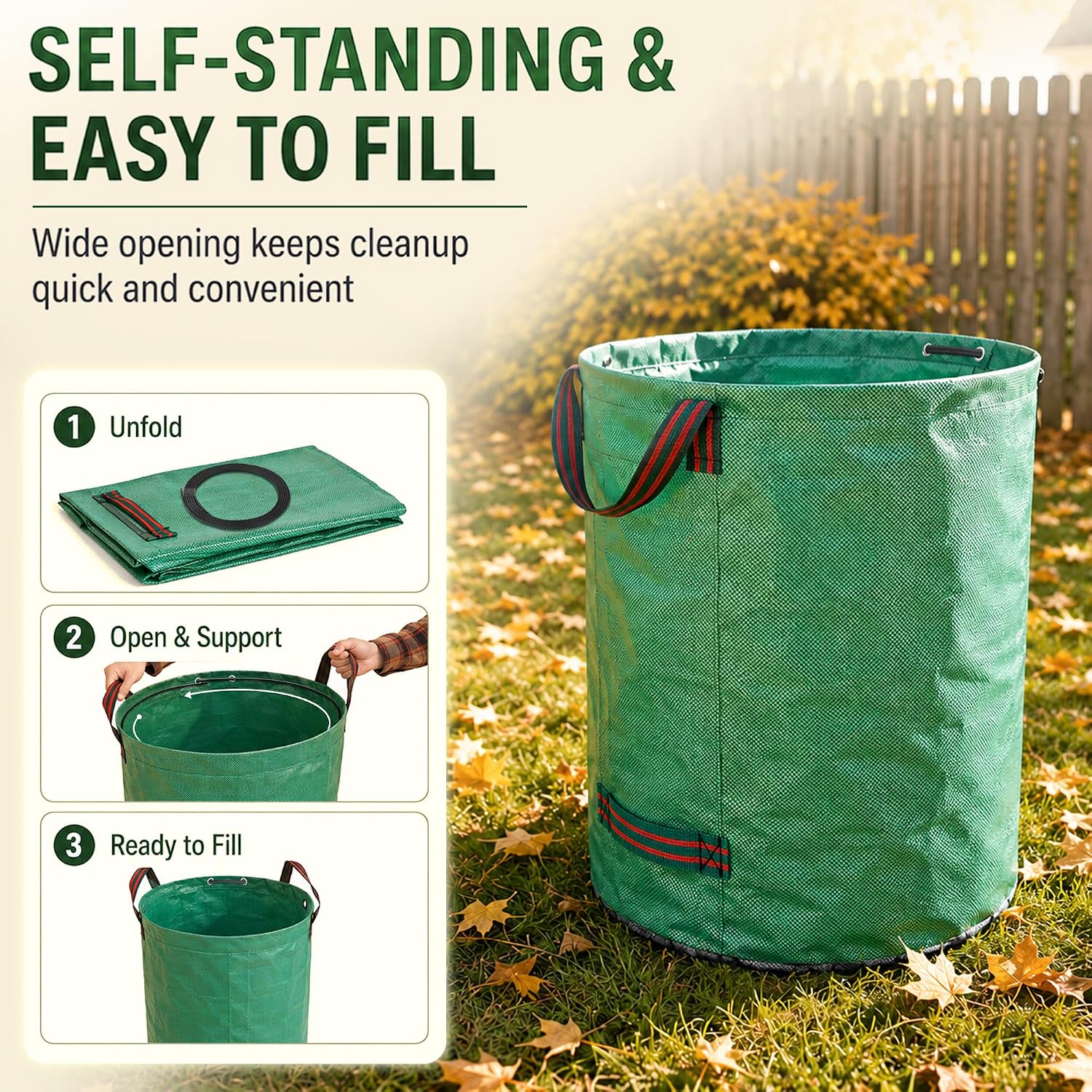 Detalle 2 de Singwow Garden Waste Bags 500L reusable sacks