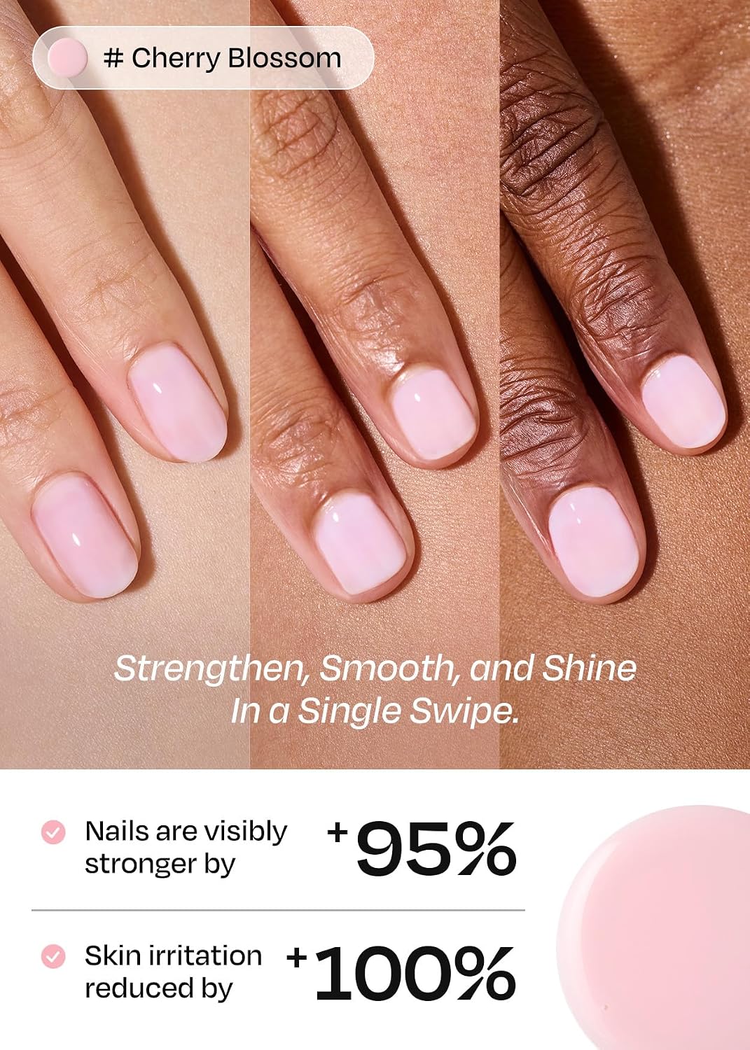 Thumbnail 1 de ohora Natural Glow Milk Syrup Nail Strengthener, Cherry Blossom, 15 mL