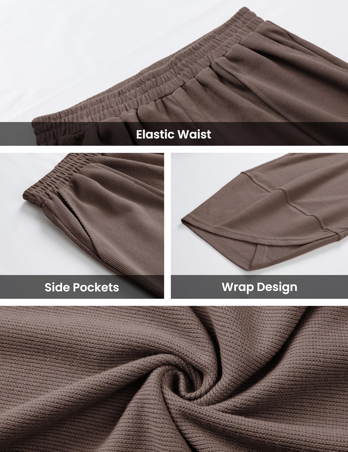 Detalle de Himosyber Women Cotton Wide Leg Pants: Casual Comfort with a Flowy, Beach-Chic Vibe