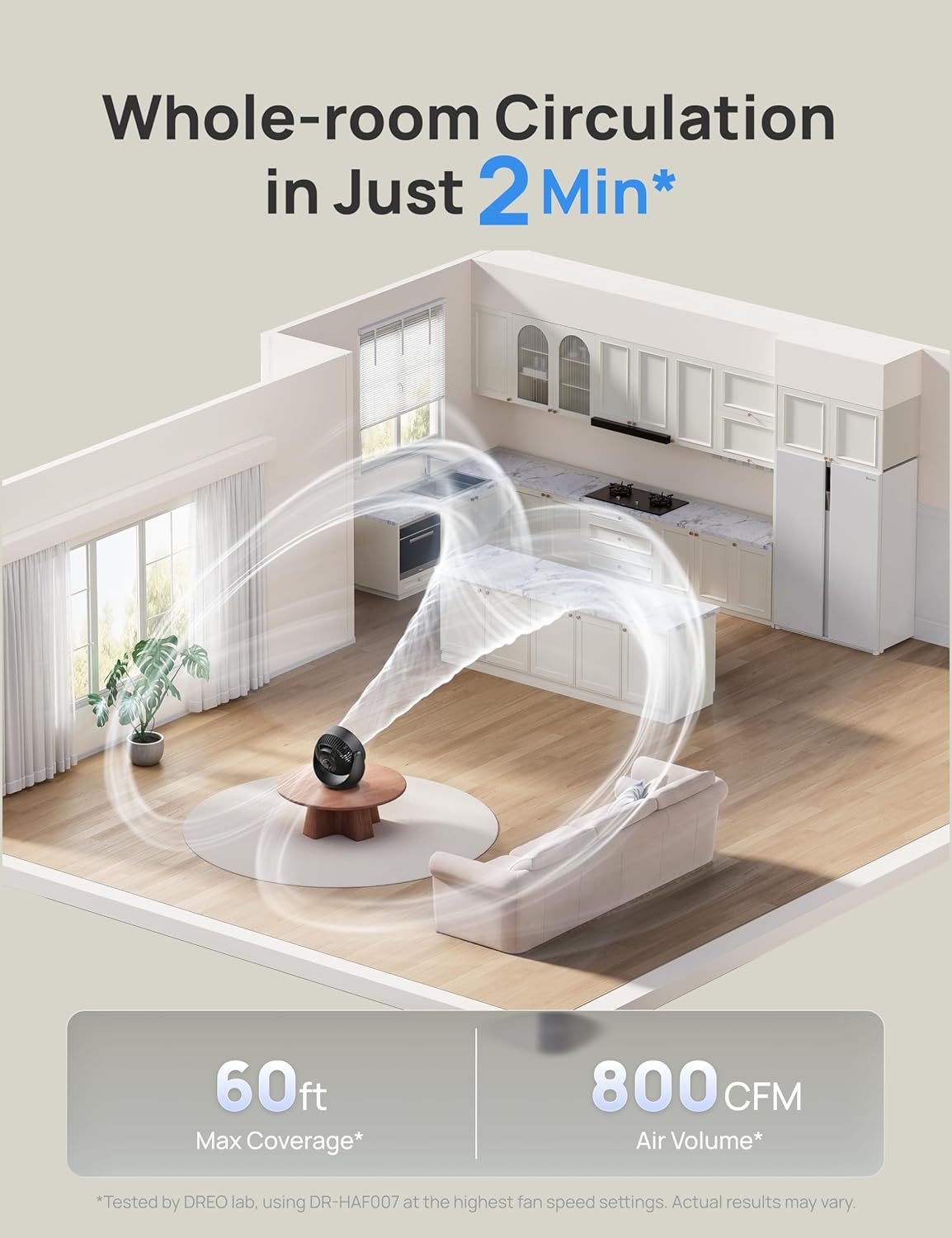 Thumbnail 3 de Dreo Fan for Bedroom Table Air Circulator (11-Inch) — TurboSilent Low-Noise Desk Fan with 3 Speeds and Adjustable Tilt