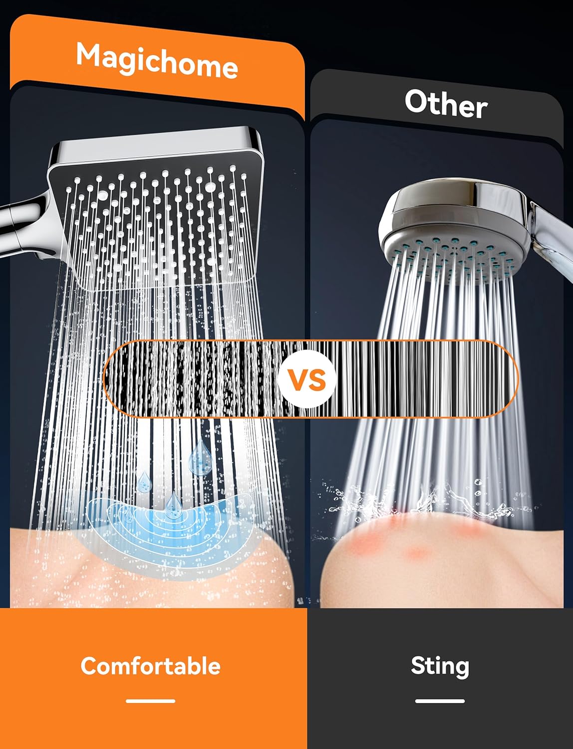 Thumbnail 6 de Magichome Shower Head and Hose 1.5m with 6 Spray Modes (High Pressure) — universal handheld shower set