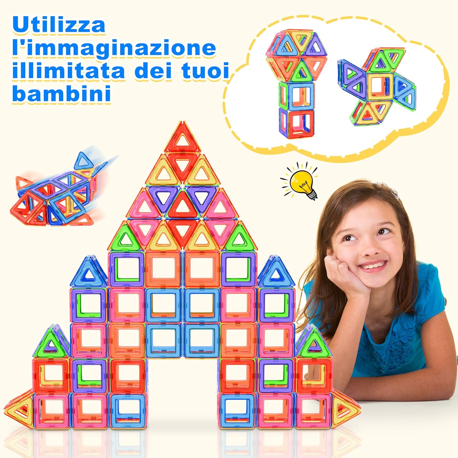 Thumbnail 3 de Lovchil Costruzioni Magnetiche Montessori, set di blocchi magnetici per bambini 3-8 anni (40 pezzi)