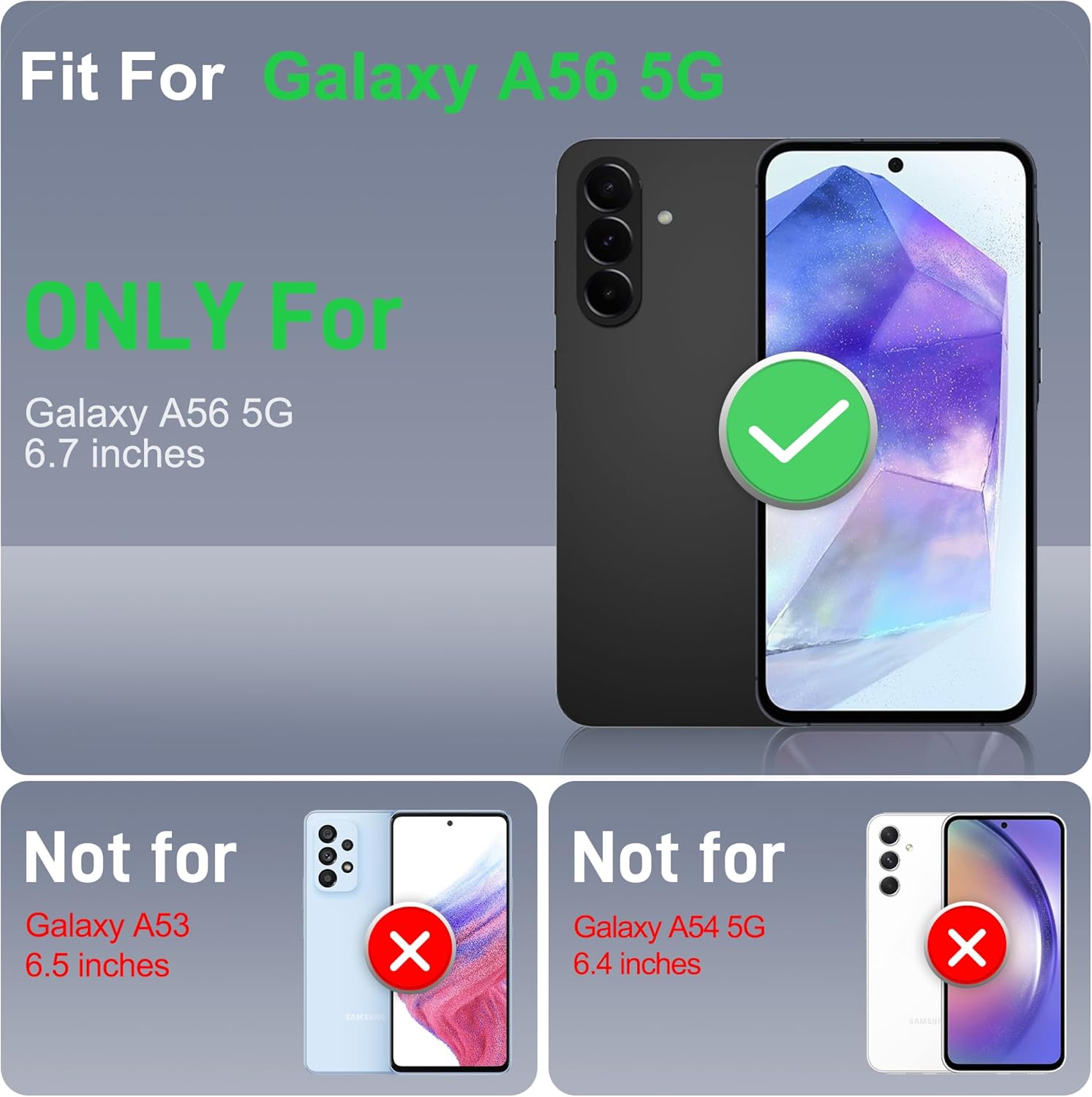 Thumbnail 2 de Pilaru 3 in 1 Case with Front Frame for Samsung A56 5G – 360° Kickstand, Screen Protectors & Camera Cover