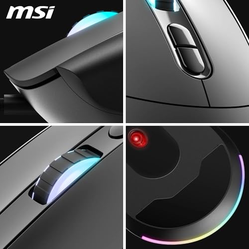 Detalle 2 de MSI Forge GM320: Ratón gaming óptico simétrico, 12.800 DPI y 7 botones programables